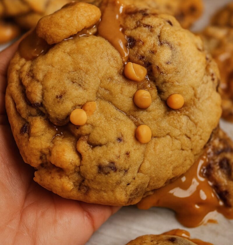 Bakery Style Dark Chocolate Biscoff Stuffed Cookies