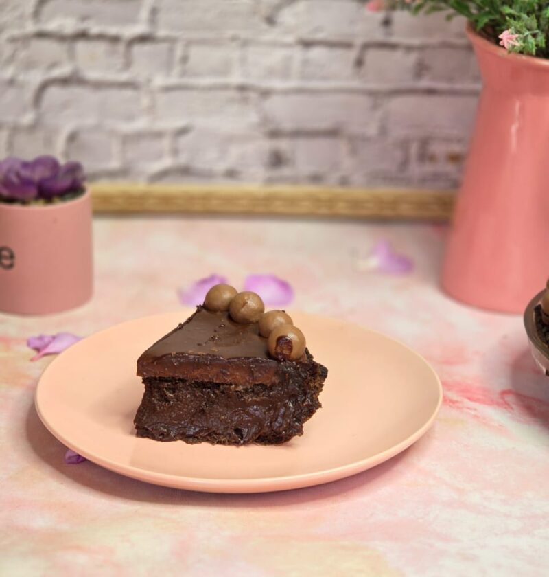 Eggless Chocolate Malt Fudge Tart