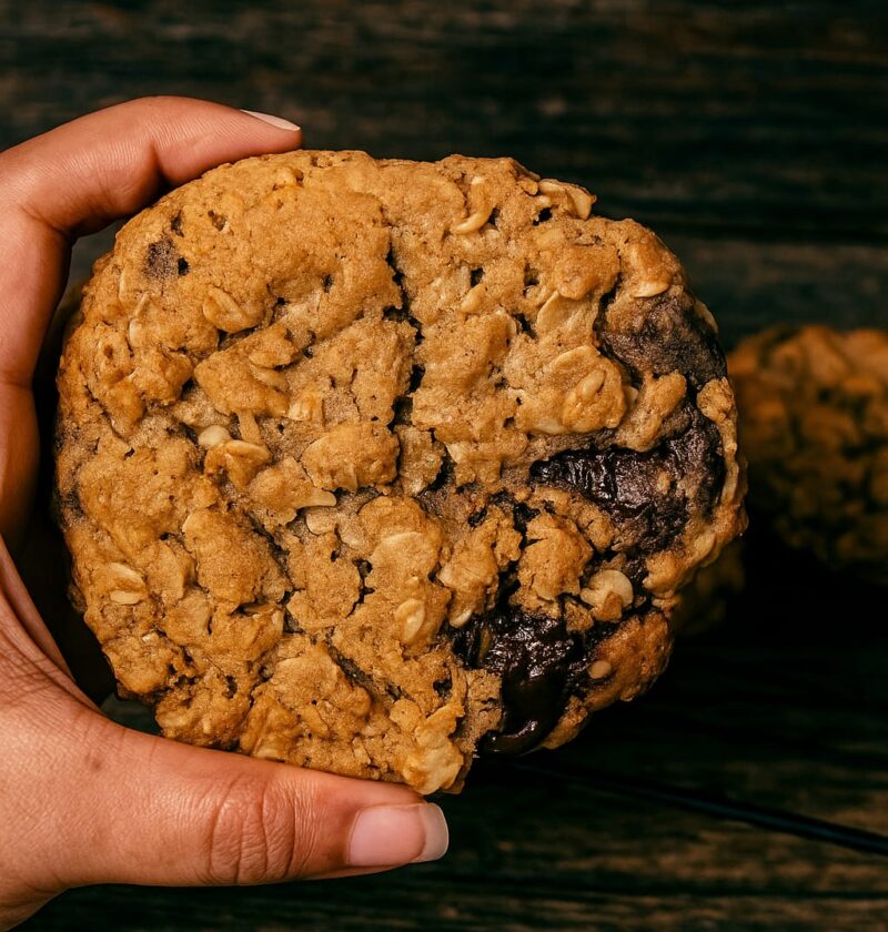 Eggless Oats Chocolate Chunk Cookies – Easy Chewy Recipe