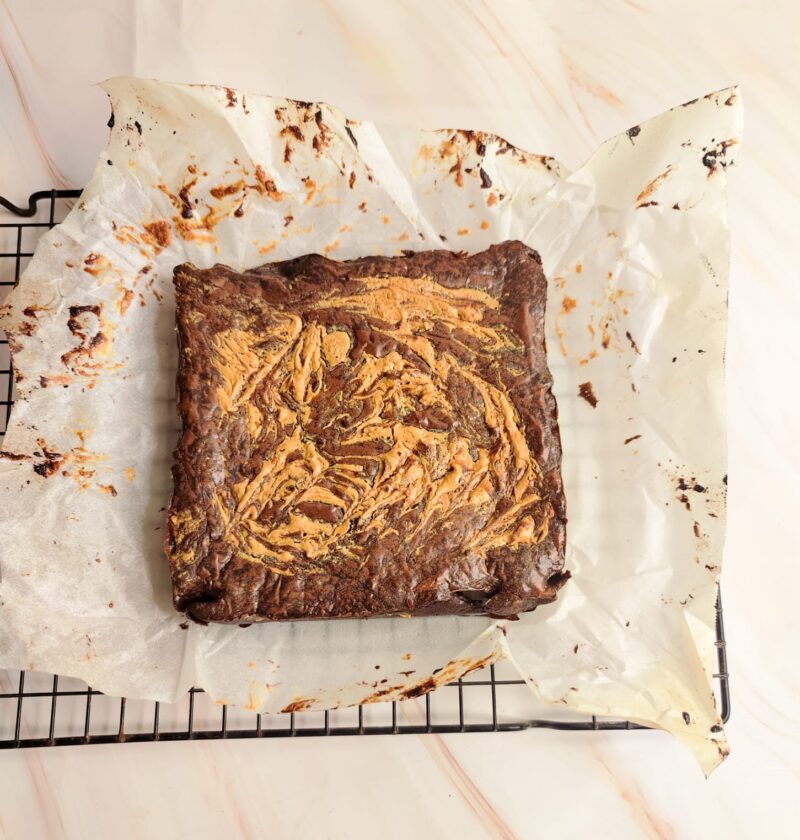 Eggless Peanut butter Brownies