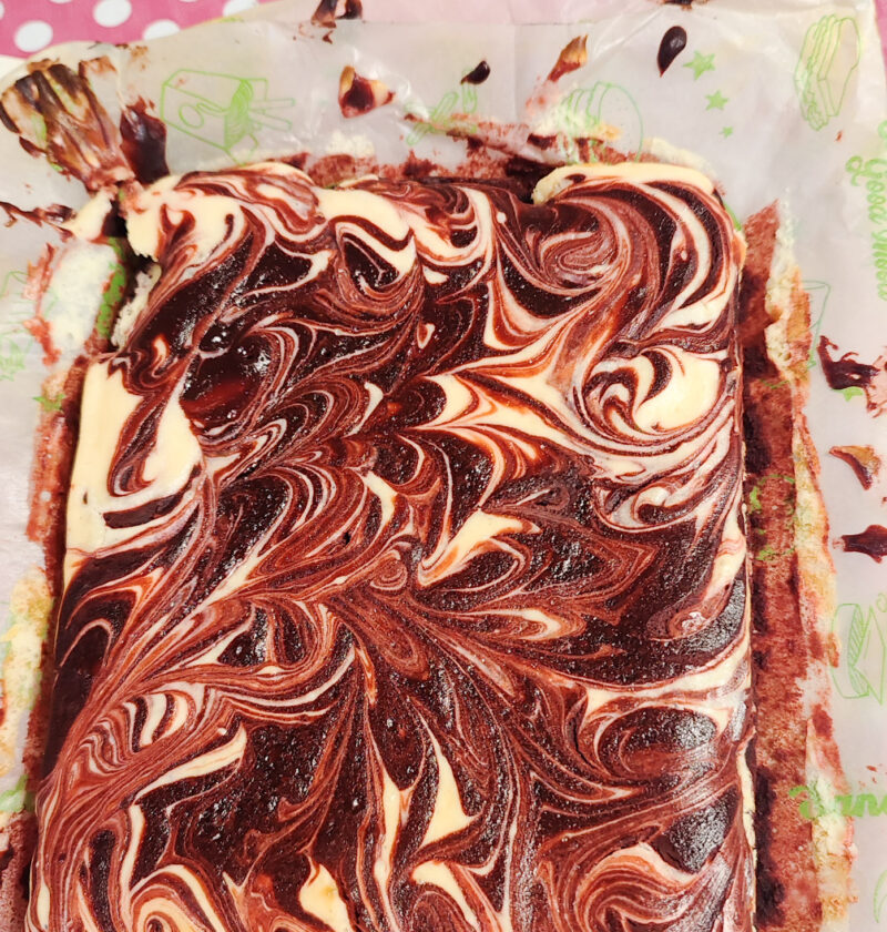 Eggless Red Velvet Cream Cheese Brownies