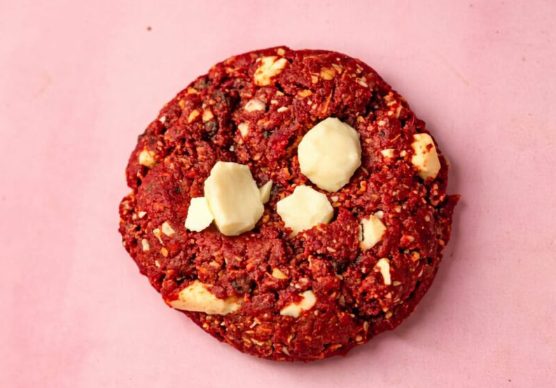 Eggless Red Velvet Oat Cookies