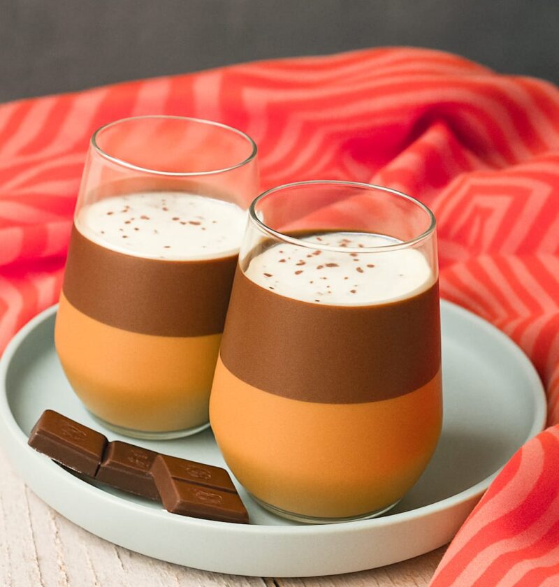 Layered Dark Chocolate and Biscoff Pannacotta.