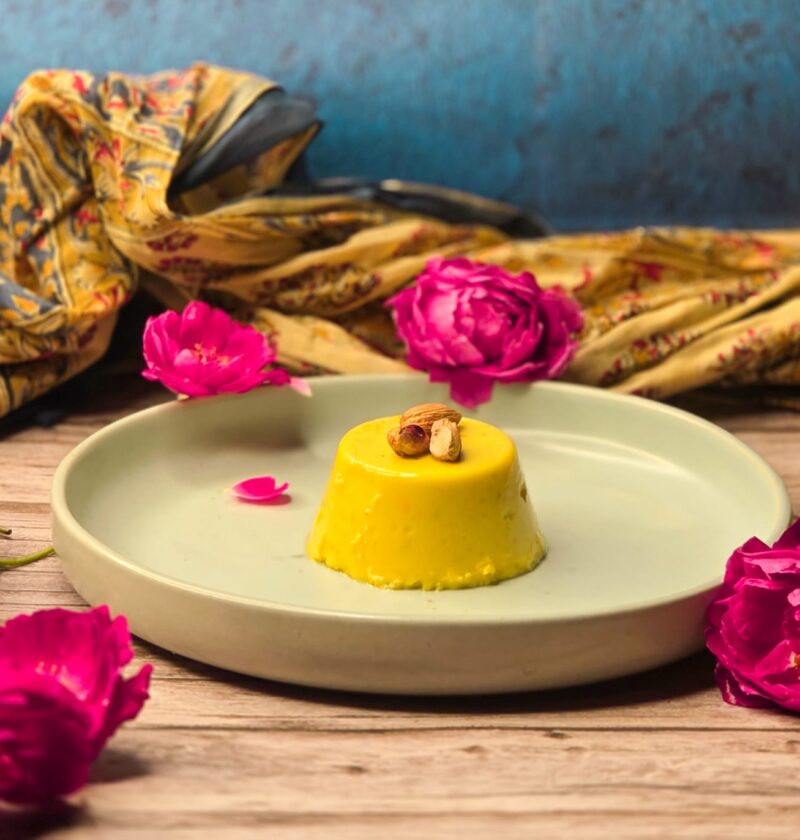 Vegan Saffron & Cardamom Cashew Panna Cotta (No-Gelatin Dessert)